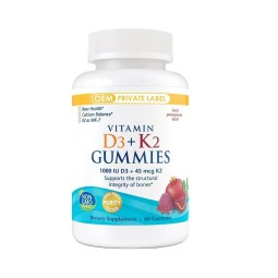 Vitamin D3 K2 Gummies Manufacturer - 1000 IU D3 + 45 Mcg K2