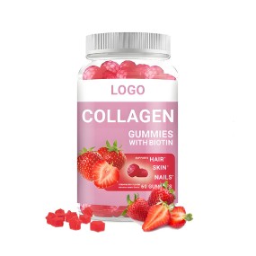 Biotin Collagen Gummies Factory - Hair Skin Nails Strawberry Flavor