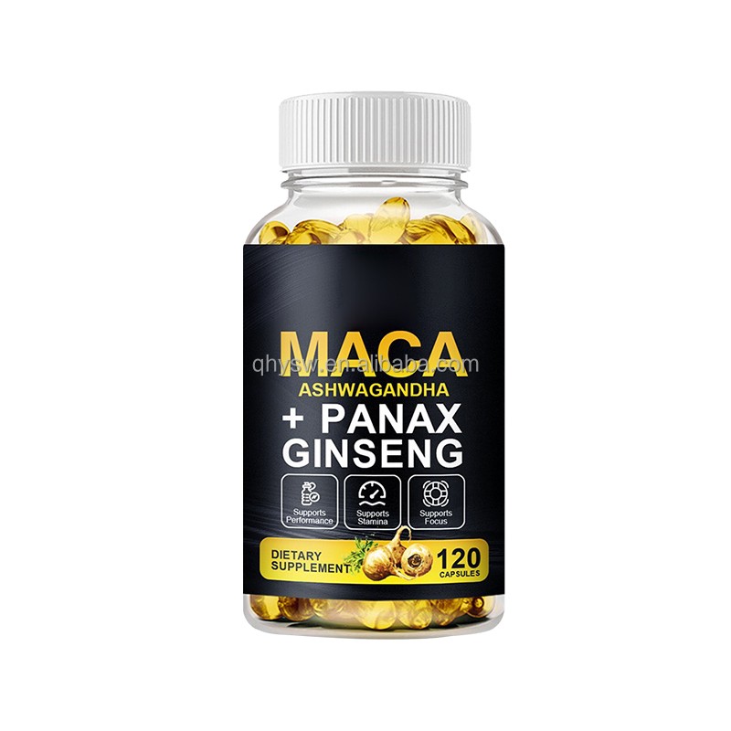 OEM ODM Maca Softgels Men Enhancement Vitamin Herbal Nutrition Healthcare Ashwagandha Panax Ginseng Supplements