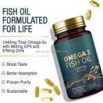 OEM Top Quality Deep Sea Fish Oil Softgels Support Brain Eye Health Booster 3 DHA Supplements
