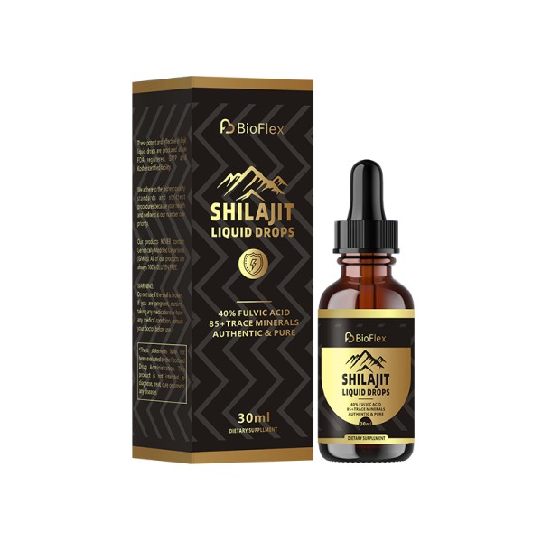 批发OEM私人标签60ml 100%有机喜马拉雅Shilajit树脂油滴大脑助推器健康补充剂