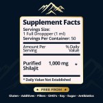 批发OEM私人标签60ml 100%有机喜马拉雅Shilajit树脂油滴大脑助推器健康补充剂