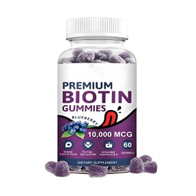 生物素软糖头发生长补充皮肤指甲护理皮肤美白软糖自然赏金头发皮肤和指甲软糖