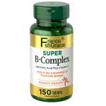 Super B Complex 150 Tablets Immune & Energy Support for Adults Vitamin C & Folic Acid Excluded for Pregnant Women
