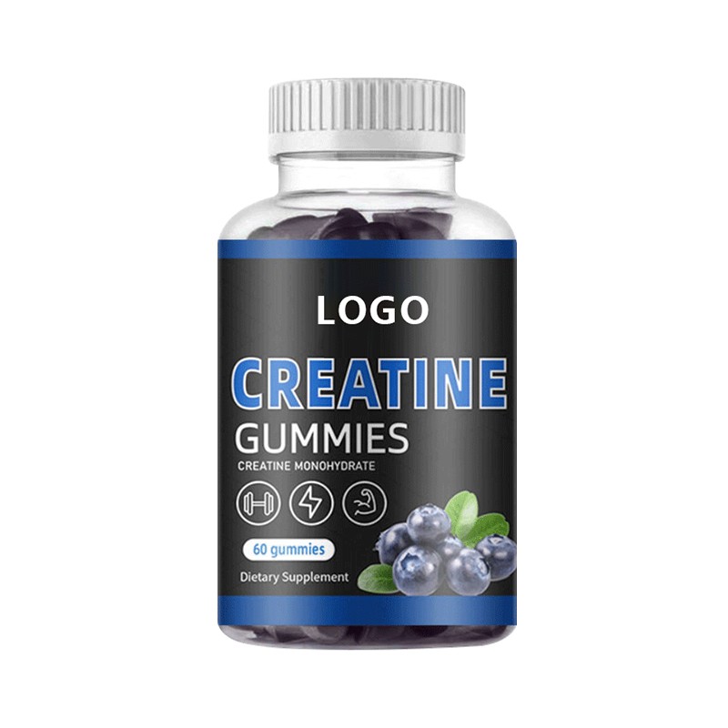 OEM 150g Creatine Monohydrate Gummies 120 L-Taurine B12 Support Muscle Strength Recovery Gym Vegan Peach Gummy