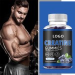 OEM 150g Creatine Monohydrate Gummies 120 L-Taurine B12 Support Muscle Strength Recovery Gym Vegan Peach Gummy