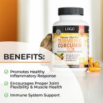OEM ODM Turmeric Curcumin Capsules Adult Joint Support Brain Booster Heart Immune Booster with High Quality Ingredients