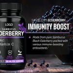 OEM/ODM定制超级浓缩Sambucus提取物强大的健康补充黑接骨木果胶囊成人