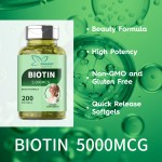 Biotin Softgels Manufacturer - OEM ODM High Potency Beauty Formula 200 Count