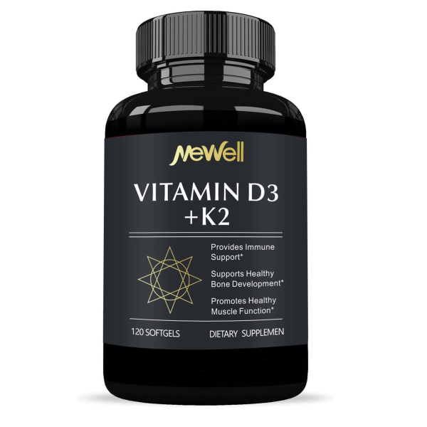 D3 5000iu Softgel and K2 100mcg Soft Capsule Herbal Extract for Bone Support Wild Cultivation for Adults and Children