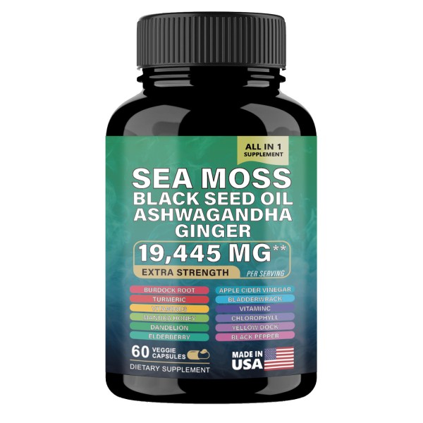 Factory-Batch Custom Sea Moss Capsules Food Grade Herbal Extract Supplements Vitamin-Infused Seaweed in Solvent Packaged Bottles