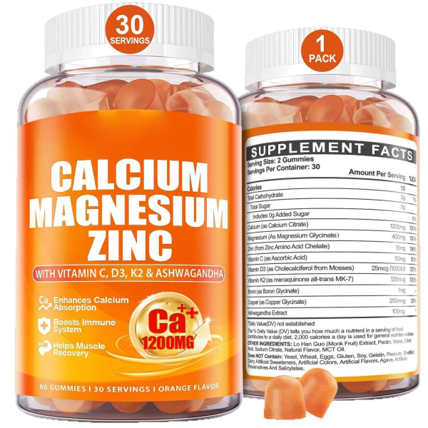 Calcium Gummies Supplier - Hot Selling Magnesium Zinc D3 K2 Sugar Free