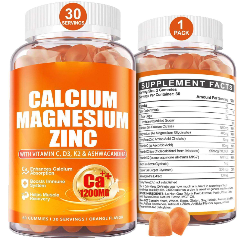 Calcium Gummies Supplier - Hot Selling Magnesium Zinc D3 K2 Sugar Free