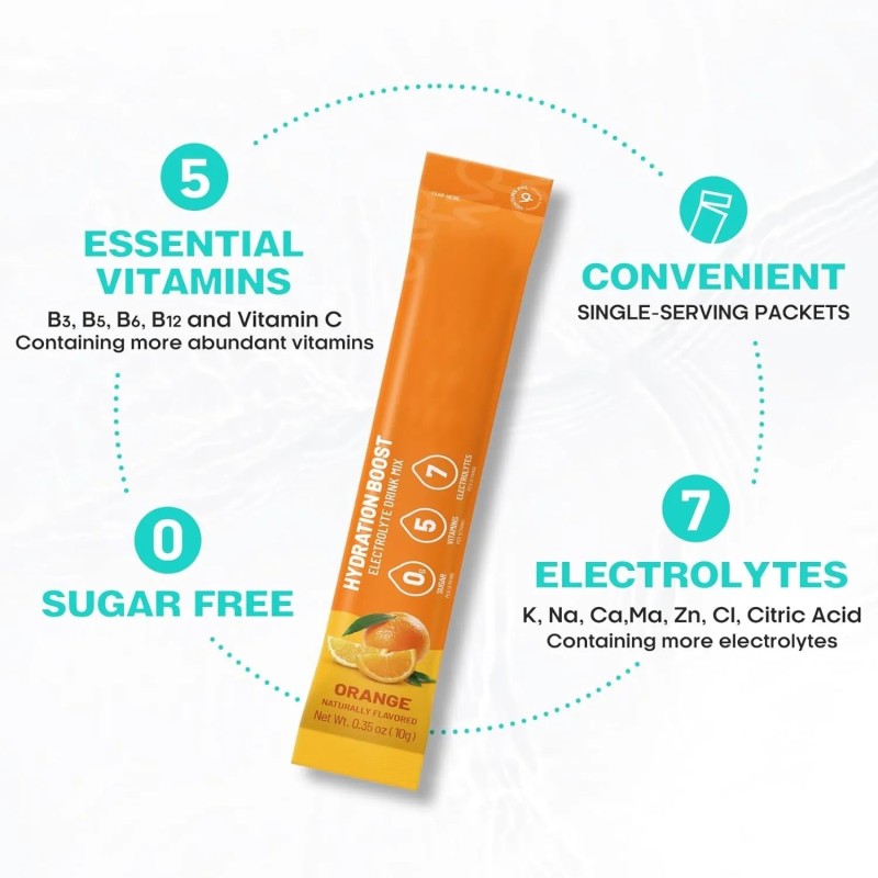 电解质饮料粉生产厂家 - 有机纯素无糖水合小袋