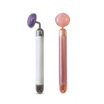 Electric Jade Roller Supplier - 2021 Custom Logo Rose Quartz Vibrating Massager