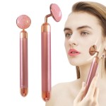 Electric Jade Roller Supplier - 2021 Custom Logo Rose Quartz Vibrating Massager