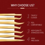 睫毛镊子生产厂家 - 不锈钢金色批发