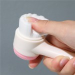 Facial Cleansing Brush Supplier - 2 in 1 Double Side Silicone Manual Washing