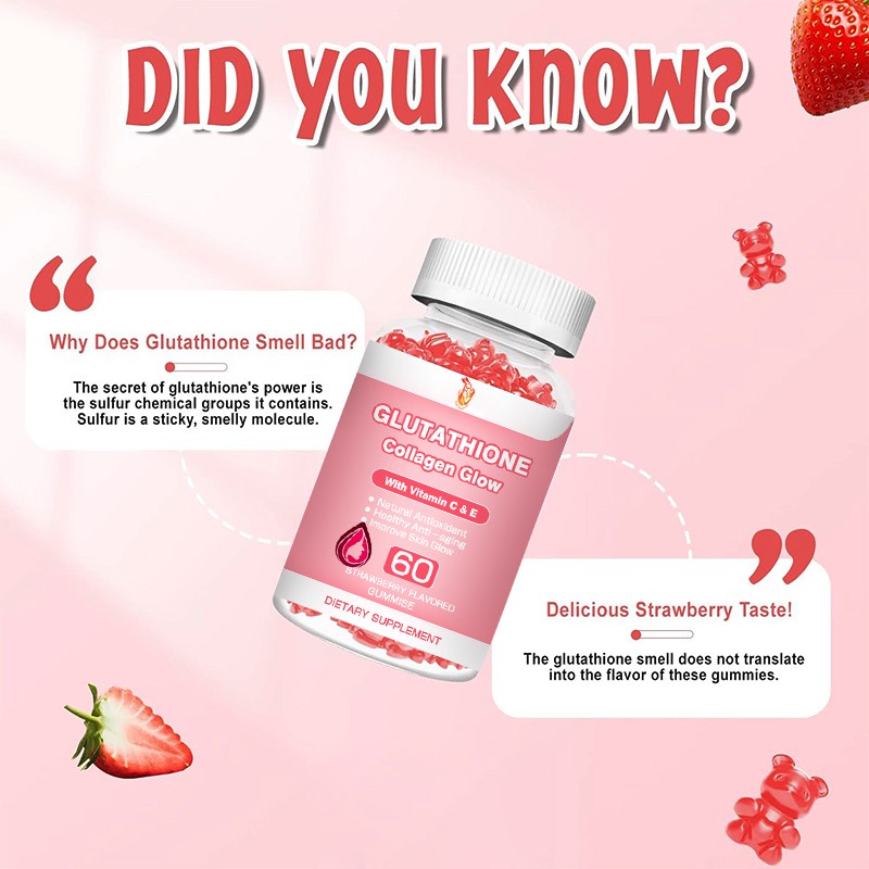 Collagen Gummies Supplier - OEM Strawberry Biotin Vitamin C Hair Skin