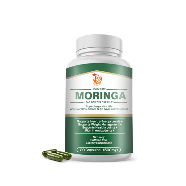 Moringa Leaf Capsules Factory - OEM Natural Green Antioxidant Energy Metabolism