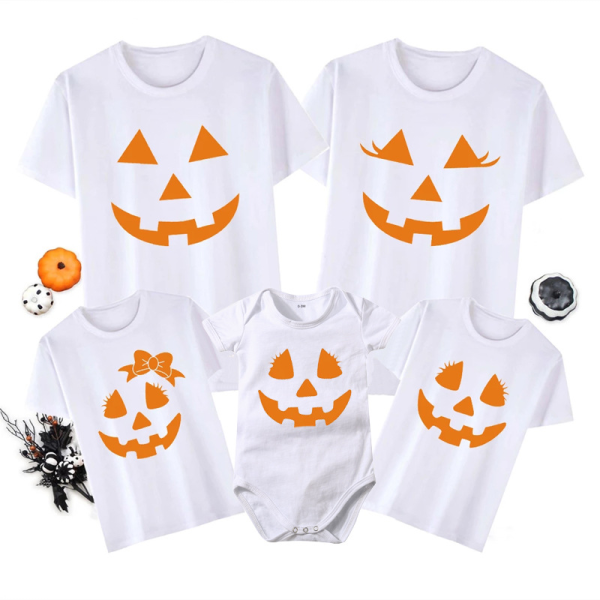 Family Matching Outfits Supplier - Halloween Short Sleeve T-shirt Couple Tops