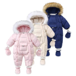 Baby Winter Romper Manufacturer - Heavy Long Sleeve Double Zipper Jumpsuit