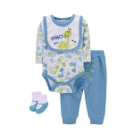 Baby Printed Clothes Supplier - Cartoon Long Sleeved Four Piece Set