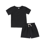 Kids Clothing Set Factory - Plain T-shirt Shorts Two Pieces Suit