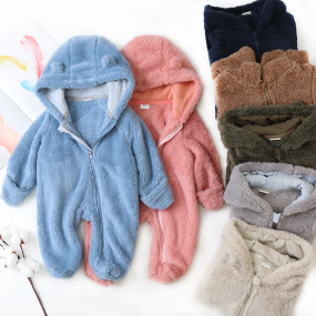 Baby Bodysuit Supplier - Warm Hooded Footed Onesie Clothing