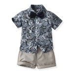 Boy Two-Piece Set Factory - Summer Short Sleeve Flower Beachwear