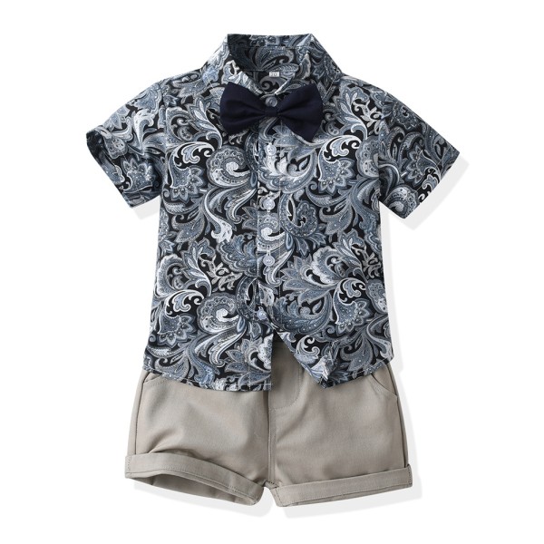 Boy Two-Piece Set Factory - Summer Short Sleeve Flower Beachwear