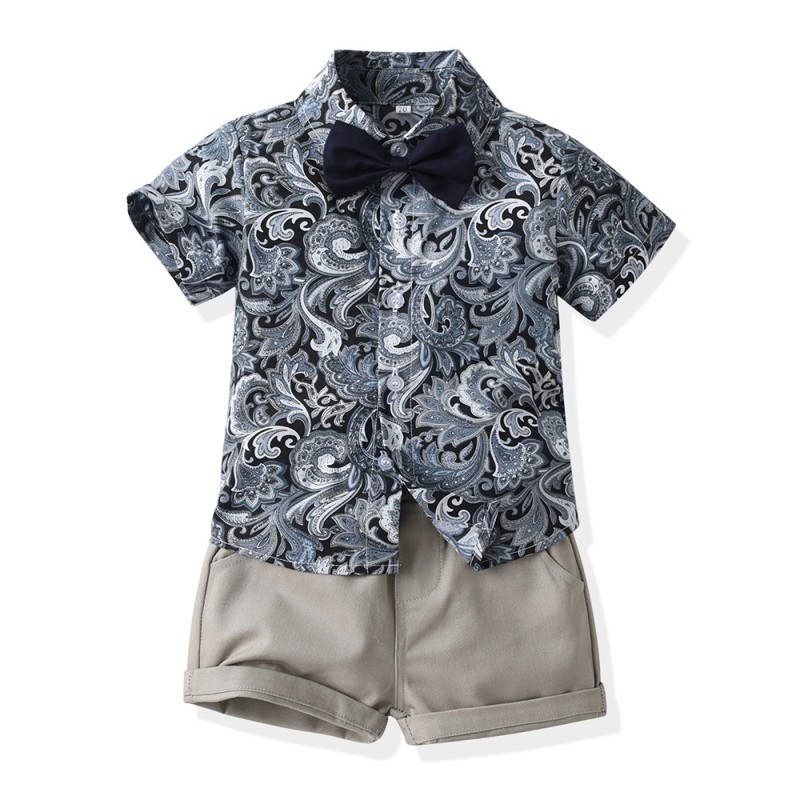 Boy Two-Piece Set Factory - Summer Short Sleeve Flower Beachwear