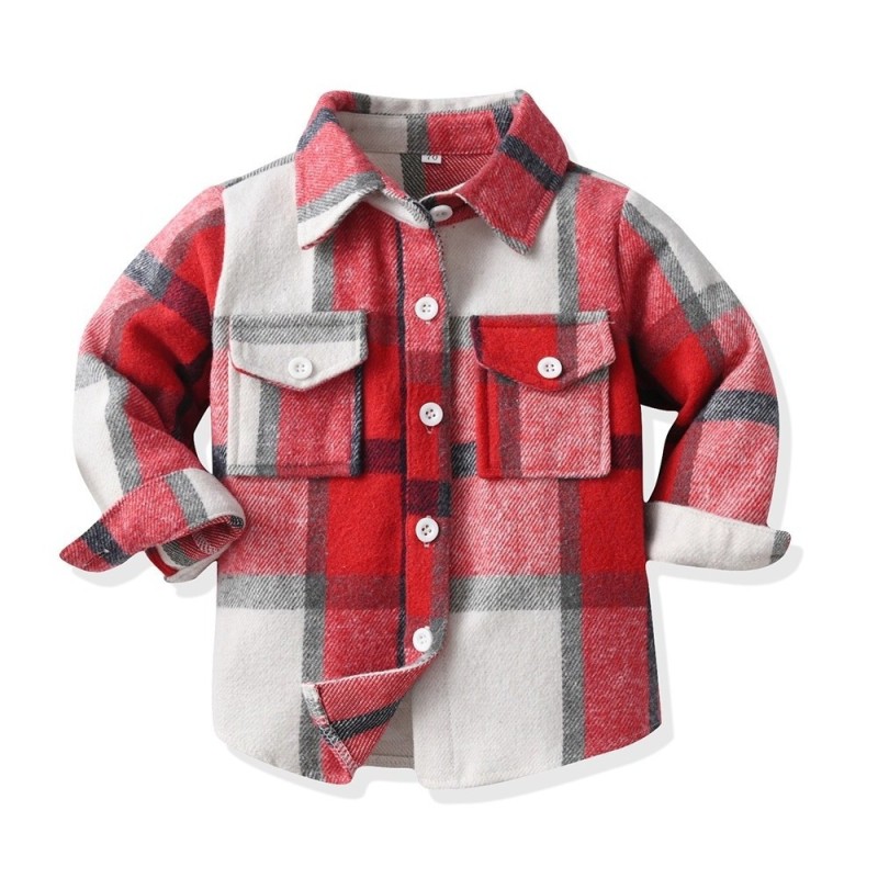 Kids Flannel Shacket Supplier - Fall Winter Long Sleeve Button-Down Jacket