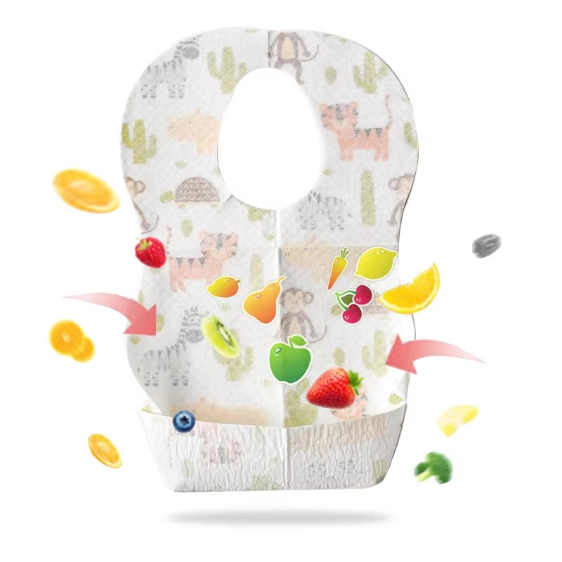 Disposable Baby Bib Supplier - 10pcs Waterproof No-woven Feeding
