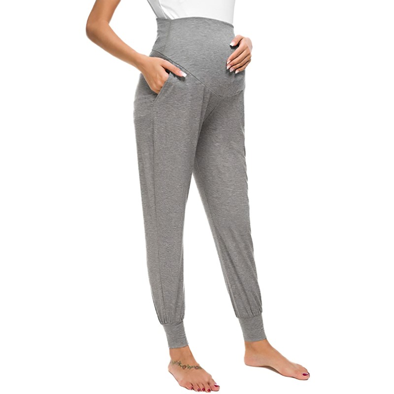 Pregnant Pants Factory - High Waist Belly Knitted Jogger Pants