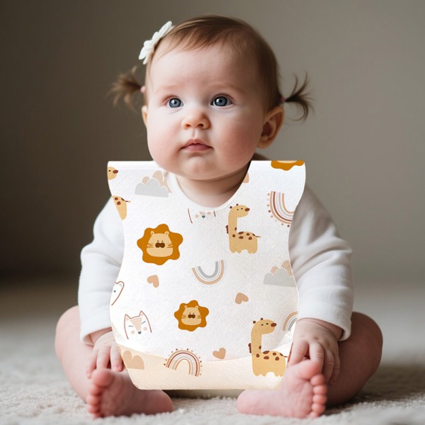 Disposable Bibs Manufacturer - 30 Count Kids Absorbent Leakproof