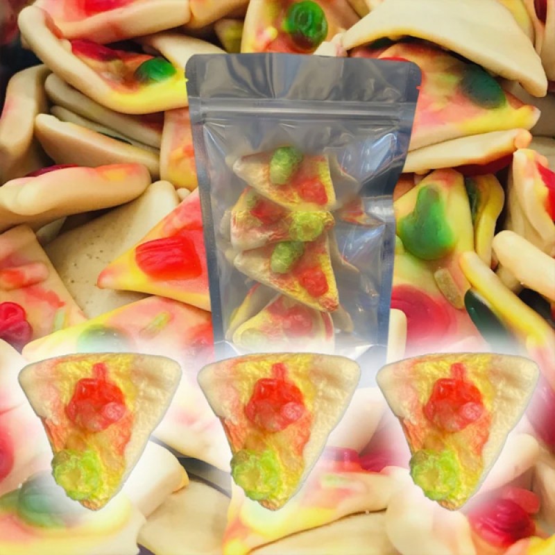 Wholesale Custom Bag Packing Ranibow Sweet Pizza Shape Chewy Freeze Dried Candy