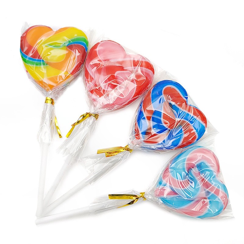 Superviviga love Heart Shape Colorful Sweet Fruity Lollipop Candy Sweets