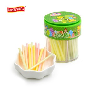 Custom Wholesale Milk Flavor Straws Candy CC Stick Sour Powder Candy