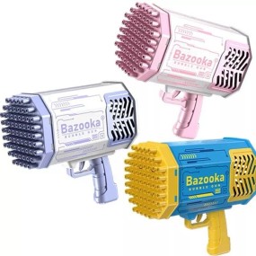 OEM塑料69孔自动加特林火箭肥皂泡水枪玩具