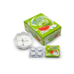 Wholesale Custom 4PCS Watermelon Flavor Super Heart Jam Filling Chewing Bubble Gum