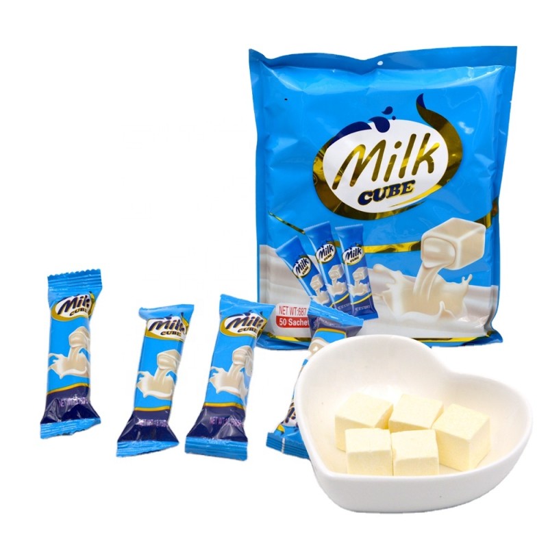Milk Cube Candy With Filling Bottle Milk Flavor Candy