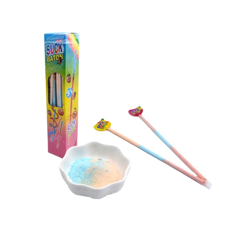Wholesale Custom  3 in 1 Long CC Stick Sour Straw Powder Candy