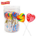 Superviviga love Heart Shape Colorful Sweet Fruity Lollipop Candy Sweets