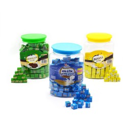 OEM Banana Milk Chocolate Chewy Cube Press Candy