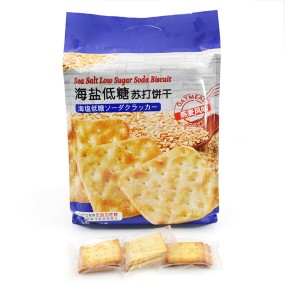 Custom logo Low Sugar Low Fat OAT Flavor Sea Salt Soda Crackers Biscuits