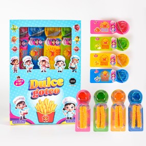 Sweet Mix Fruit Jam Juice Dip Drop Soft Gummy Candy and Sweets