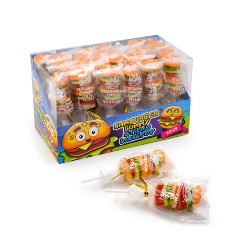 Hamburger Lollipop Gummy Hamburger Gummy Stick Burger Lollipop