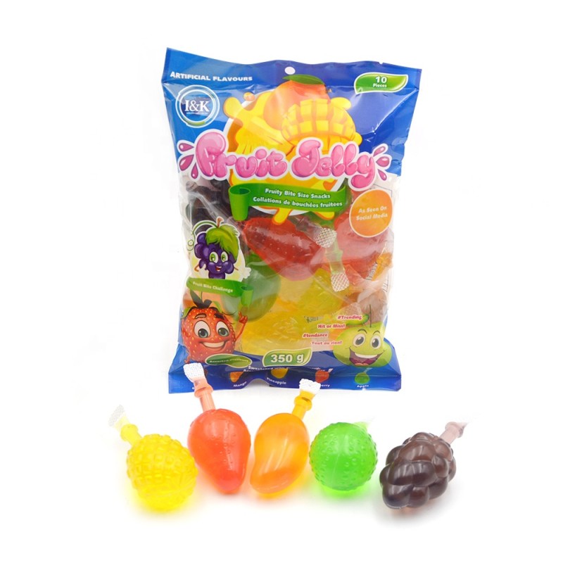 Wholesale Custom Yummy Tiktok Assorted Bag Packing Fruit Shape Fruit Jelly