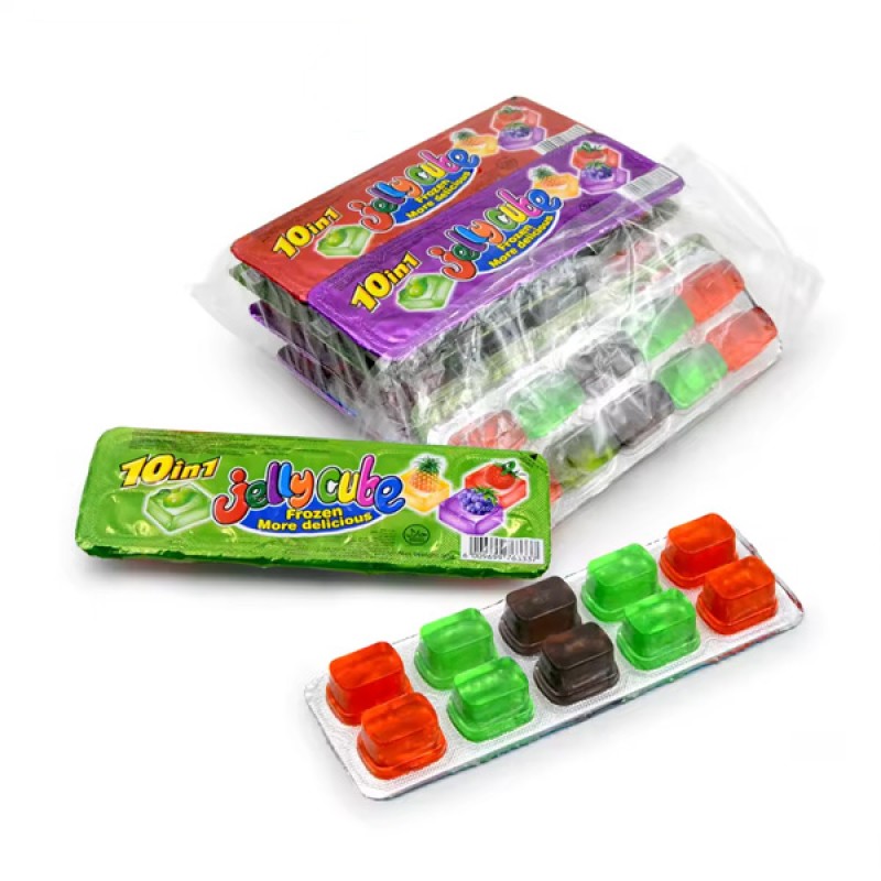 Wholesale Custom 10 in 1 Fruity Colorful Jelly Cube Candy